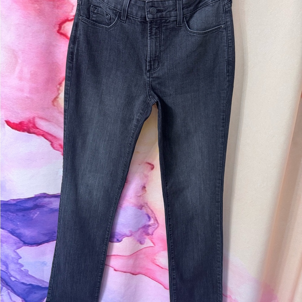 NYDJ Sheri Slim Size 6 Long Charcoal Jeans